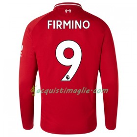 Divisa di Calcio Liverpool Firmino 9 Prima 2018/2019 Manica Lunga